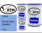 Preview: Volvo, Power Blue Metallic, 713: 500ml Lackdose + 500ml Klarlack + 250ml Härter - Set, von ATW Autoteile West.